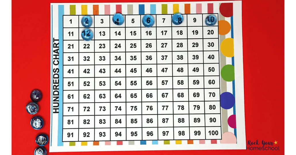 You can use these free addition activities games & printables many different ways, like skip counting.