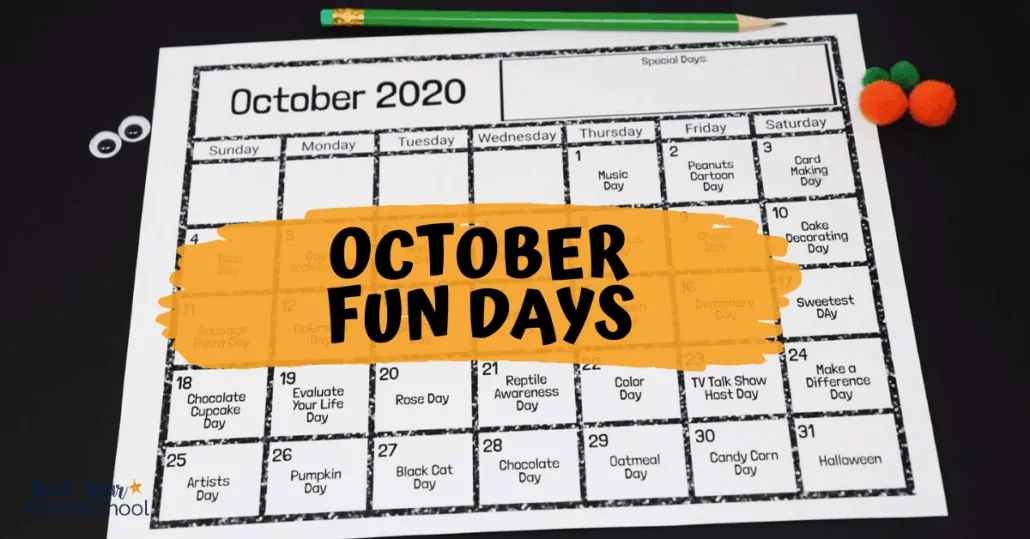 Your kids will have outstanding fun with this free printable calendar of fun holidays & activities.