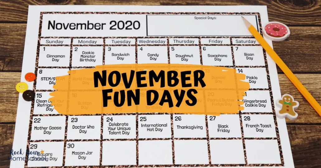 This free printable November Fun Days & Activities Calendar for Kids is an excellent way to easily enjoy fun at home with kids.