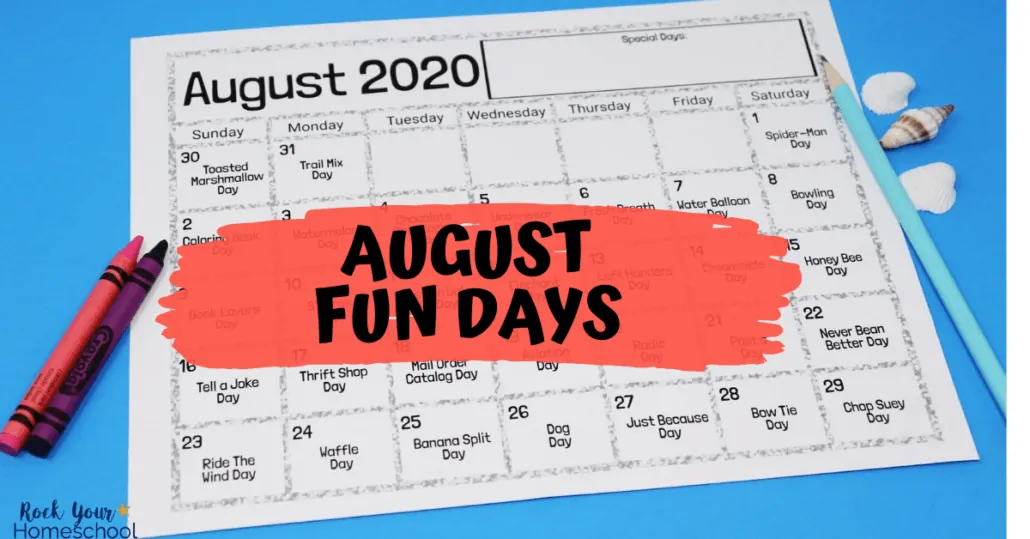 You'll love these totally awesome August fun days & activities to enjoy with your kids using this free printable calendar.