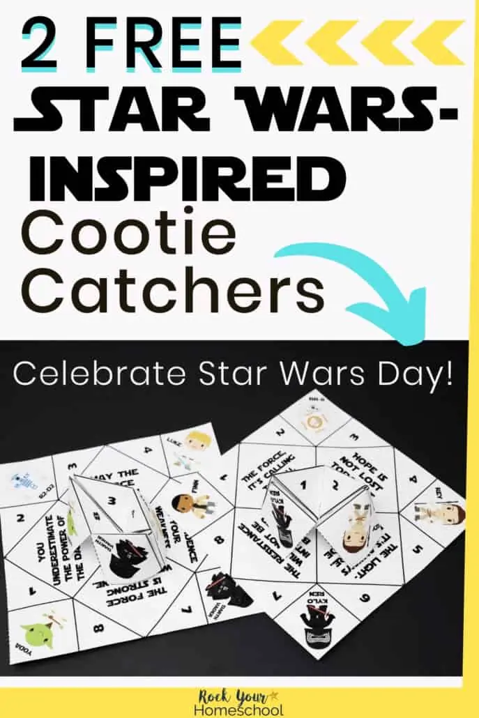 2 free Star Wars-Inspired cootie catchers to feature the awesome fun you can have to celebrate Star Wars Day or any day you'd like to have fun with your Star Wars fans