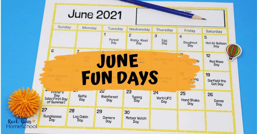 Get jumpstart to stupendous fun this June with this free printable calendar of fun days & activities.