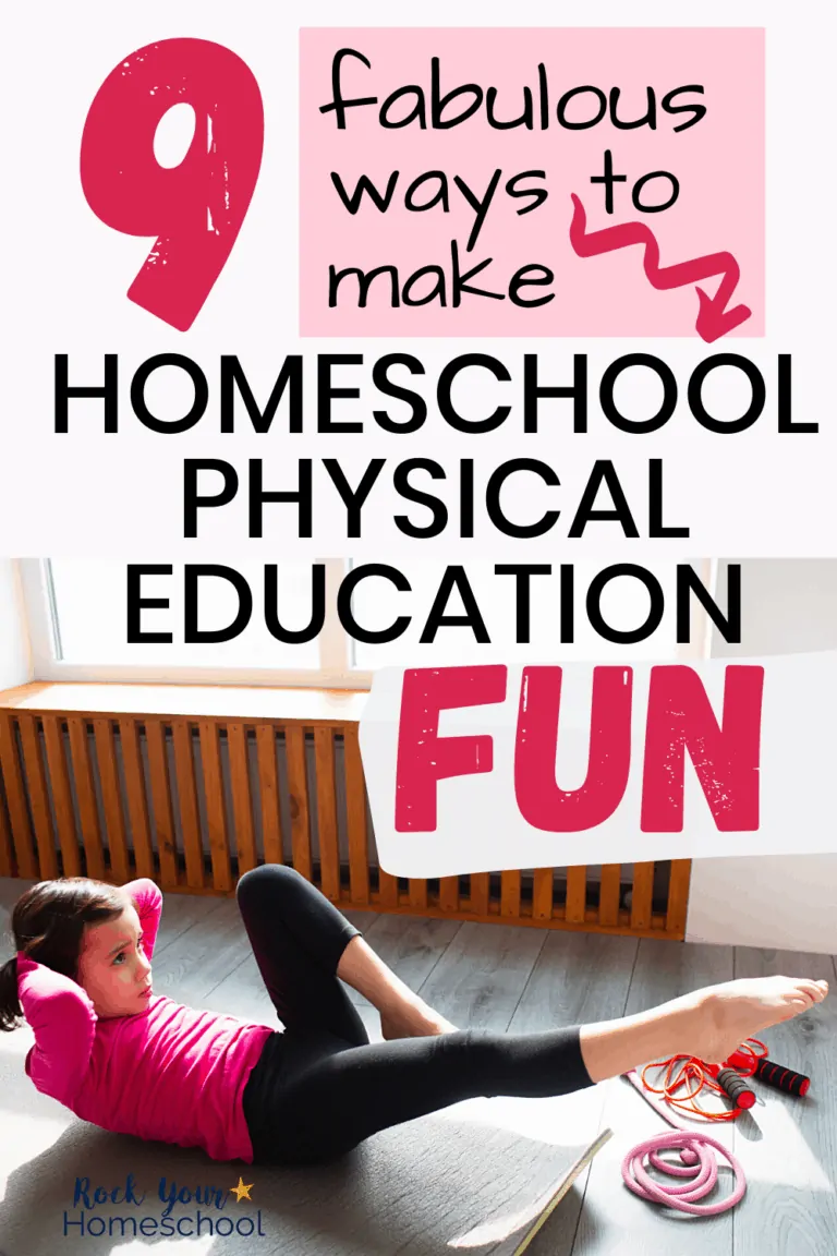 Girl working on abdominal exercises to feature how you can make homeschool physical education fun with these creative ideas & tips