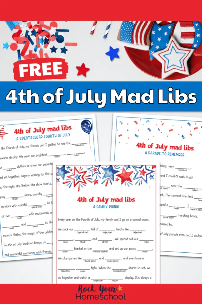 3 examples of 4th of July Mad Libs.