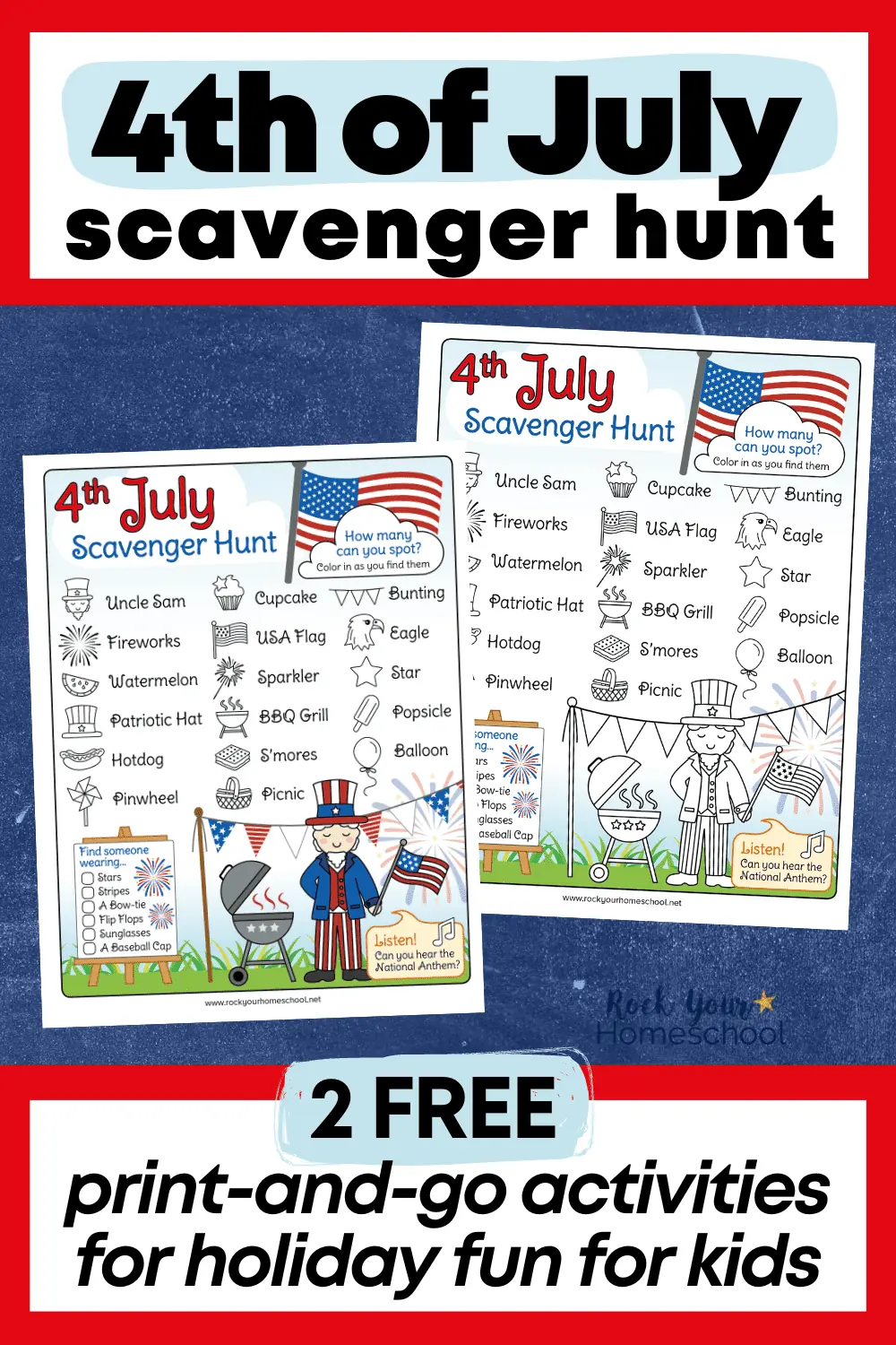 4th of July Scavenger Hunt for a Fun Holiday Activity for Kids (Free)