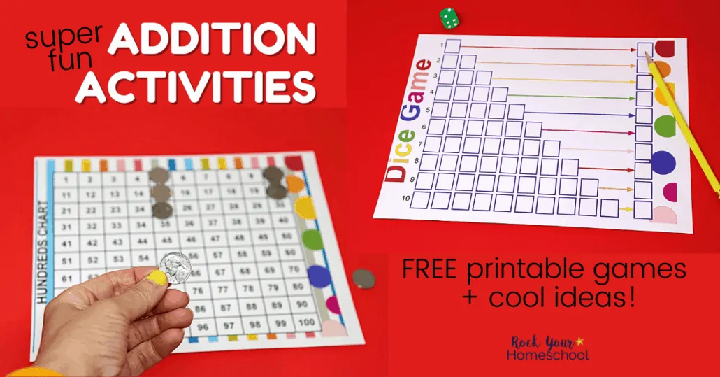 Your kids will love these fun hands-on addition activities with free printable games & cool ideas.