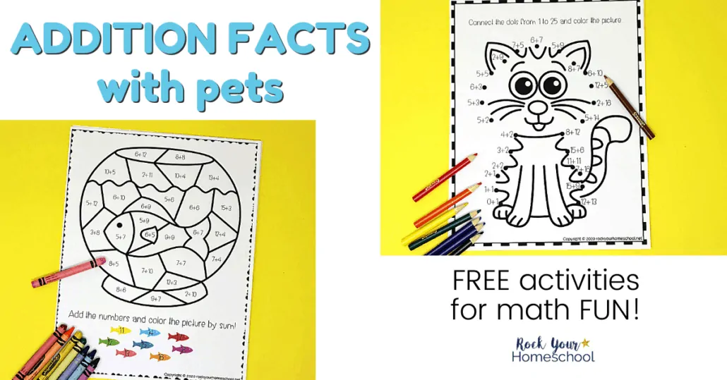 Easily make practicing basic math skills fun with these free Addition Facts Activities with pets.