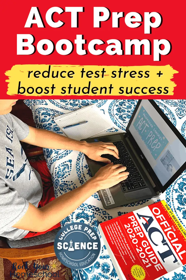 Teenage boy using ACT Prep Online Bootcamp by College Prep Science with Greg Landry to prepare for taking the ACT with confidence and less test stress