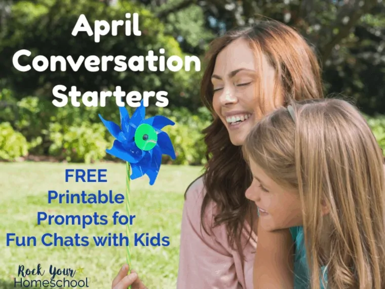 Help your kids develop positive communication skills. These free printable April Conversation Starters are easy and fun ways to encourage your kids to chat & work on self-expression.