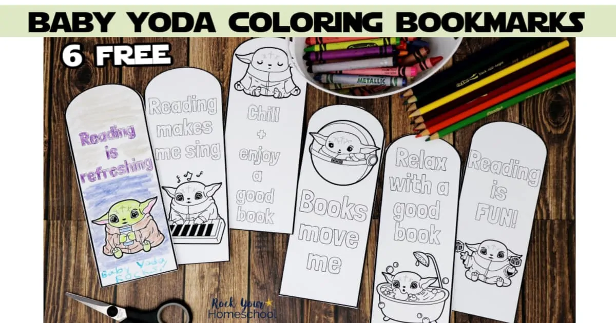 These 6 free Baby Yoda coloring bookmarks are wonderful ways to get your Star Wars fans excited about reading.