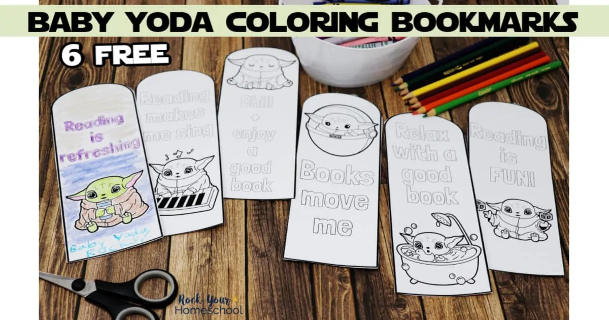 These 6 free Baby Yoda Coloring Bookmarks are awesome ways to make reading fun.