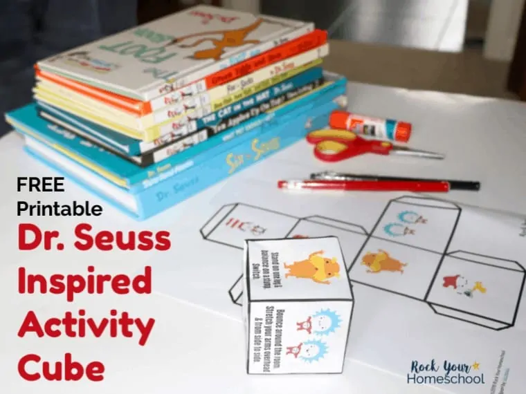 Get your kids up & moving with this free printable Dr. Seuss-Inspired Activity Cube.