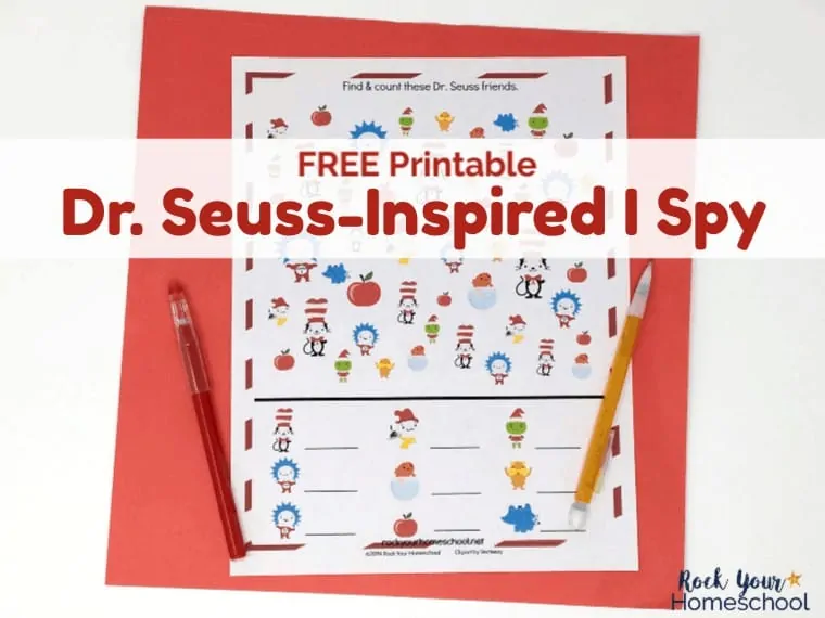 Enjoy awesome fun with kids using this free printable Dr. Seuss-Inspired I Spy Activity.