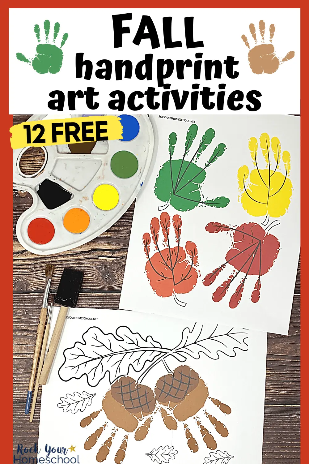 Fall Handprint Art Activities for Fantastic Seasonal Fun (12 Free Printables)