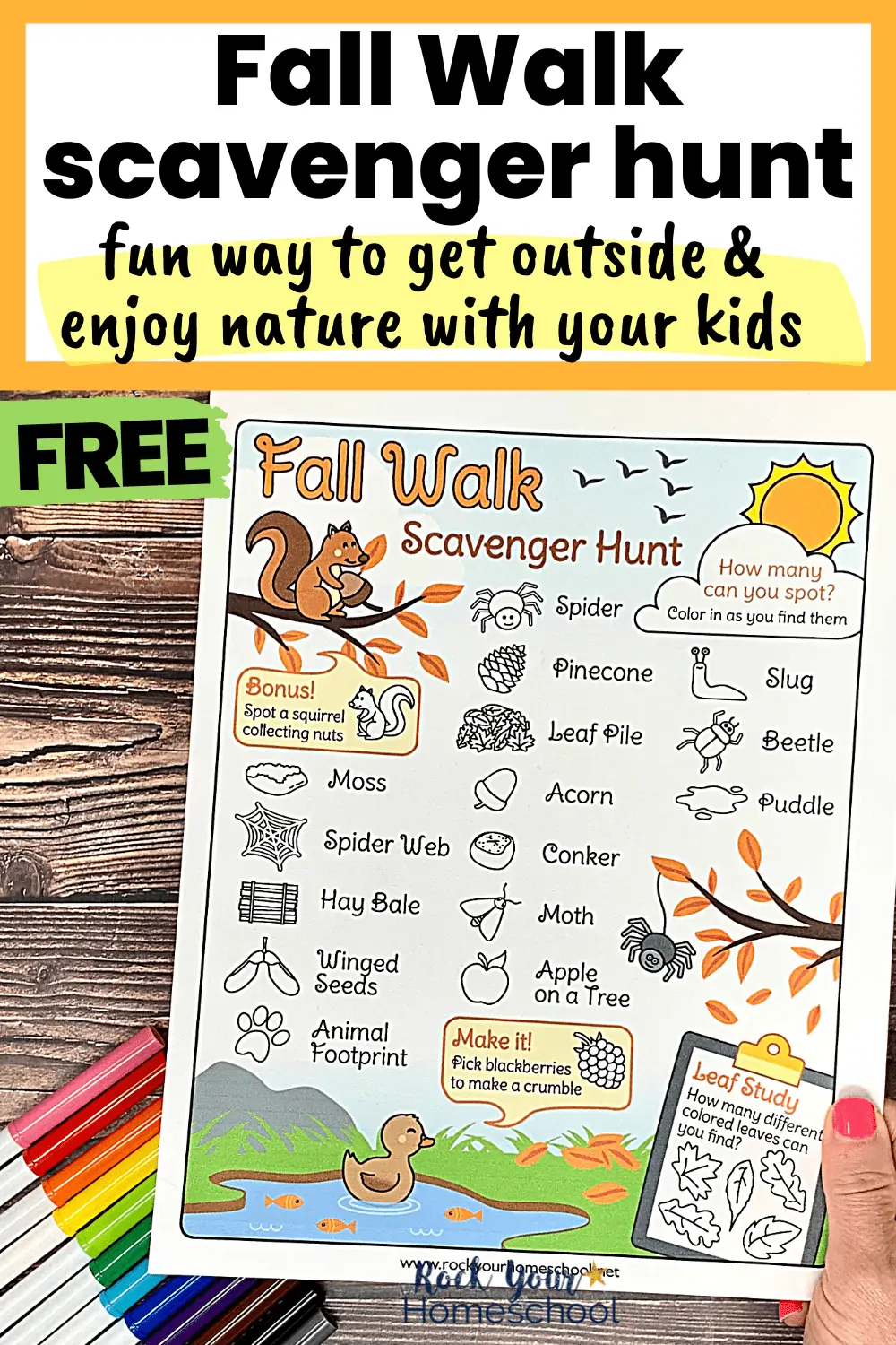 Fall Walk Scavenger Hunt for Kids for A Fun Activity (Free Printable)