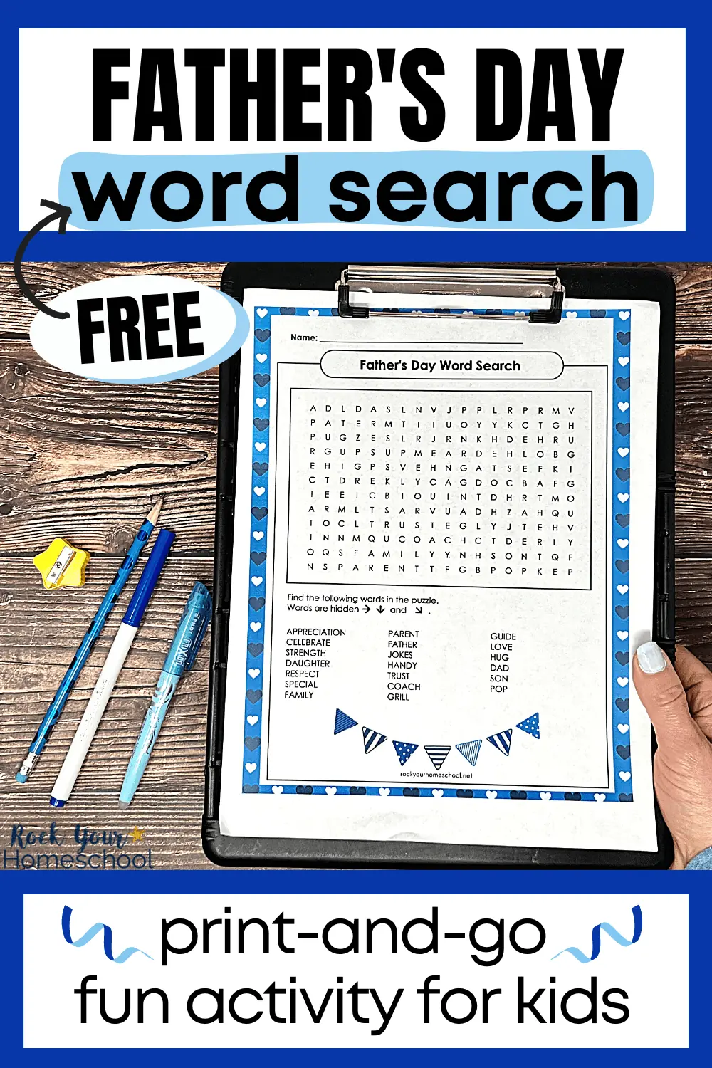 Father’s Day Word Search for a Fun Activity for Kids (Free)