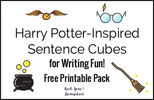 Add a boost to your writing fun with these Harry Potter-Inspired Sentence Cubes. Free printable pack to get you started on learning fun!