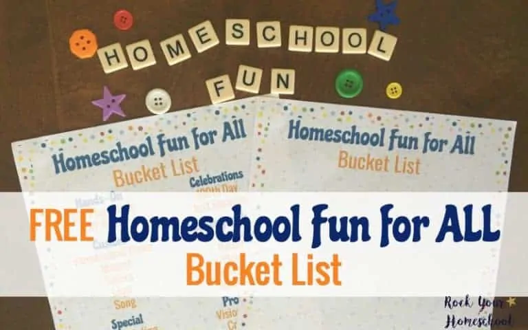 Do you want to add fun to your homeschool but not sure where to start? Or maybe life is cray-cray and you don't have time to plan for homeschool fun? Whatever your reasons, this free printable Homeschool Fun for All Bucket List can help you make sure learning fun happens.