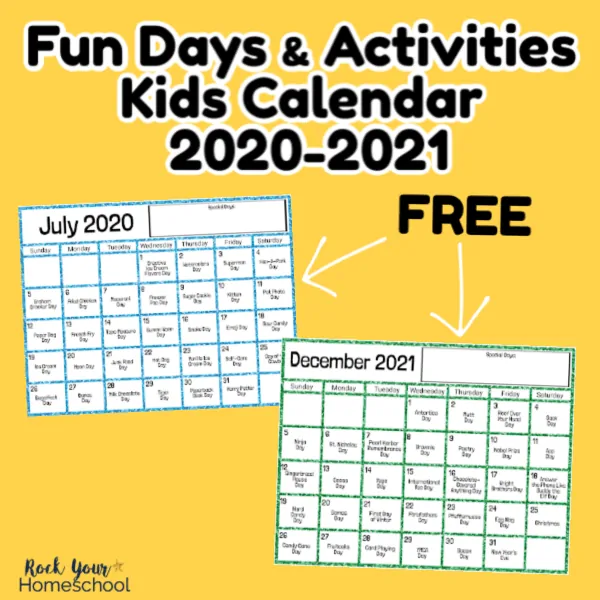 This Fun Days & Activities Kids Calendar 2020-2021 will help you enjoy amazing times with your kids.