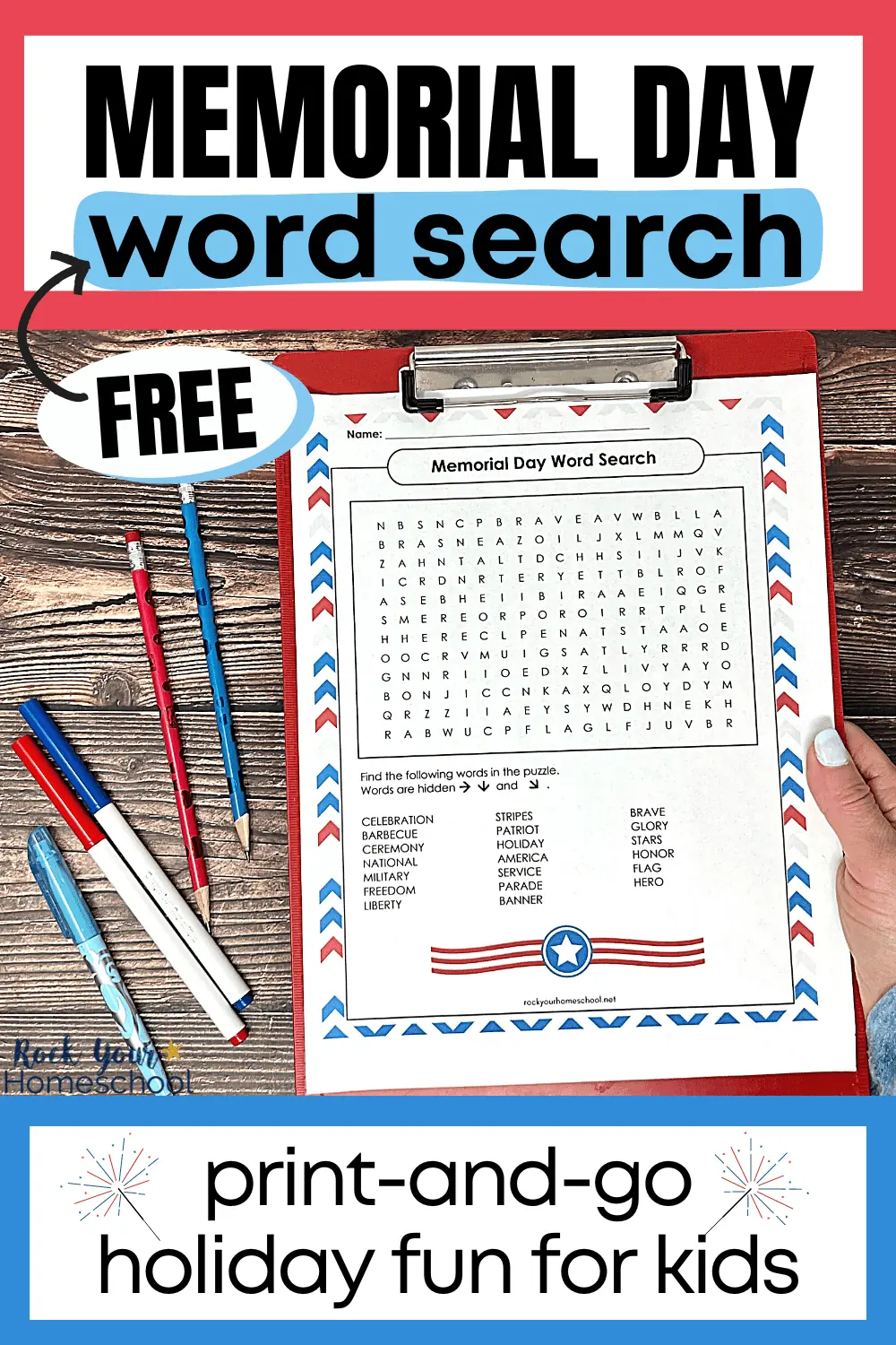Memorial Day Word Search for a Fun Holiday Activity for Kids (Free)